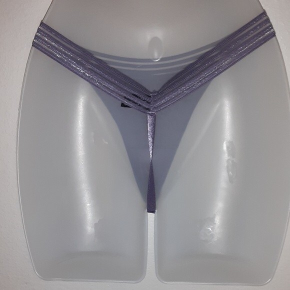 Youmita Small Gray Ridge Bralette and Mesh G-string NWT - Picture 5 of 11